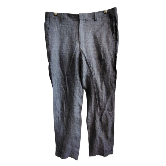 Baird McNutt Men's Murano Linen Slim Fit 36x32 Dress Pants - Picture 2 of 7